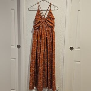 SHEIN Brown Floral Maxi Dress